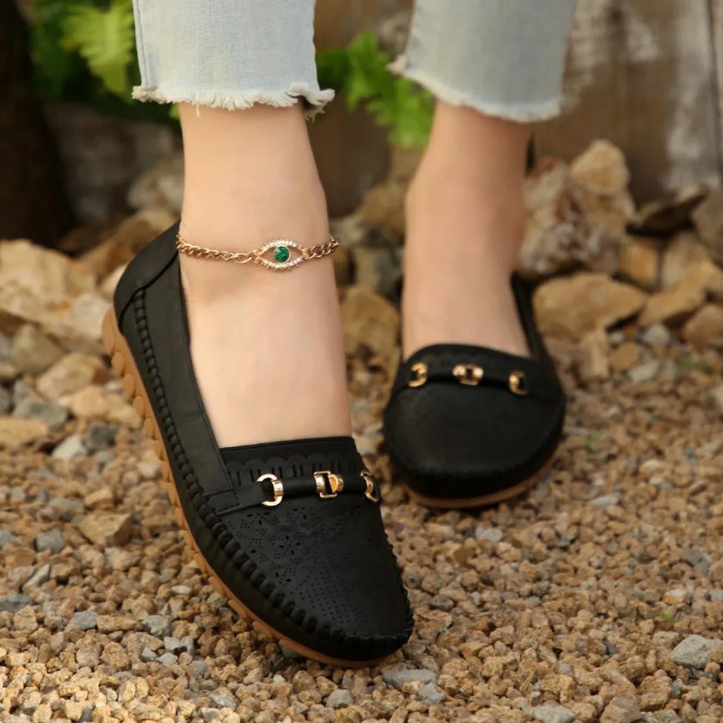 Slip-On Loafer – Freizeit Schuhe mit Lochmuster