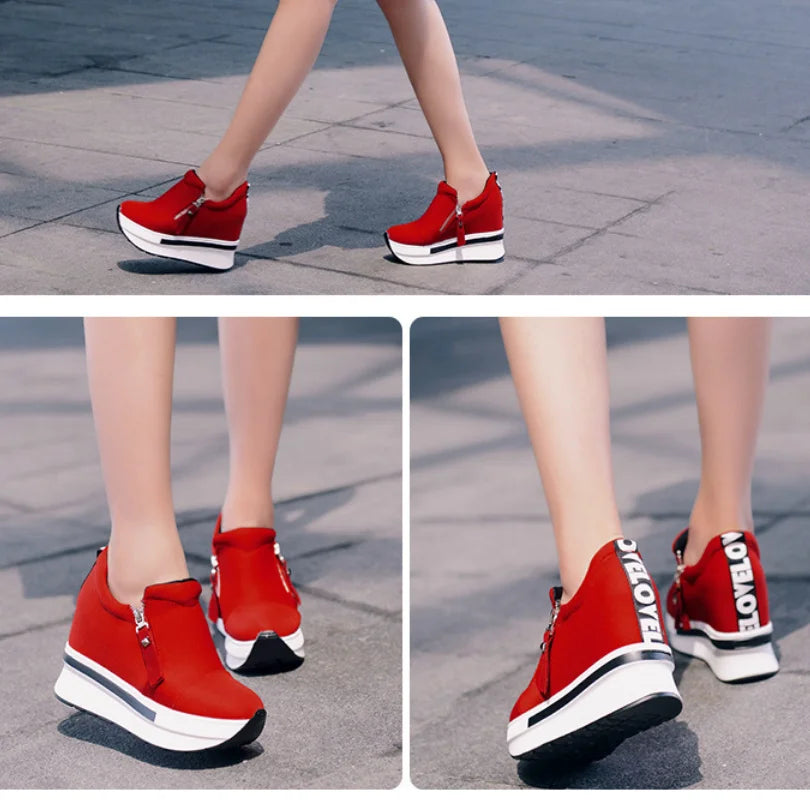 Slip-On Sneakers mit Keilabsatz