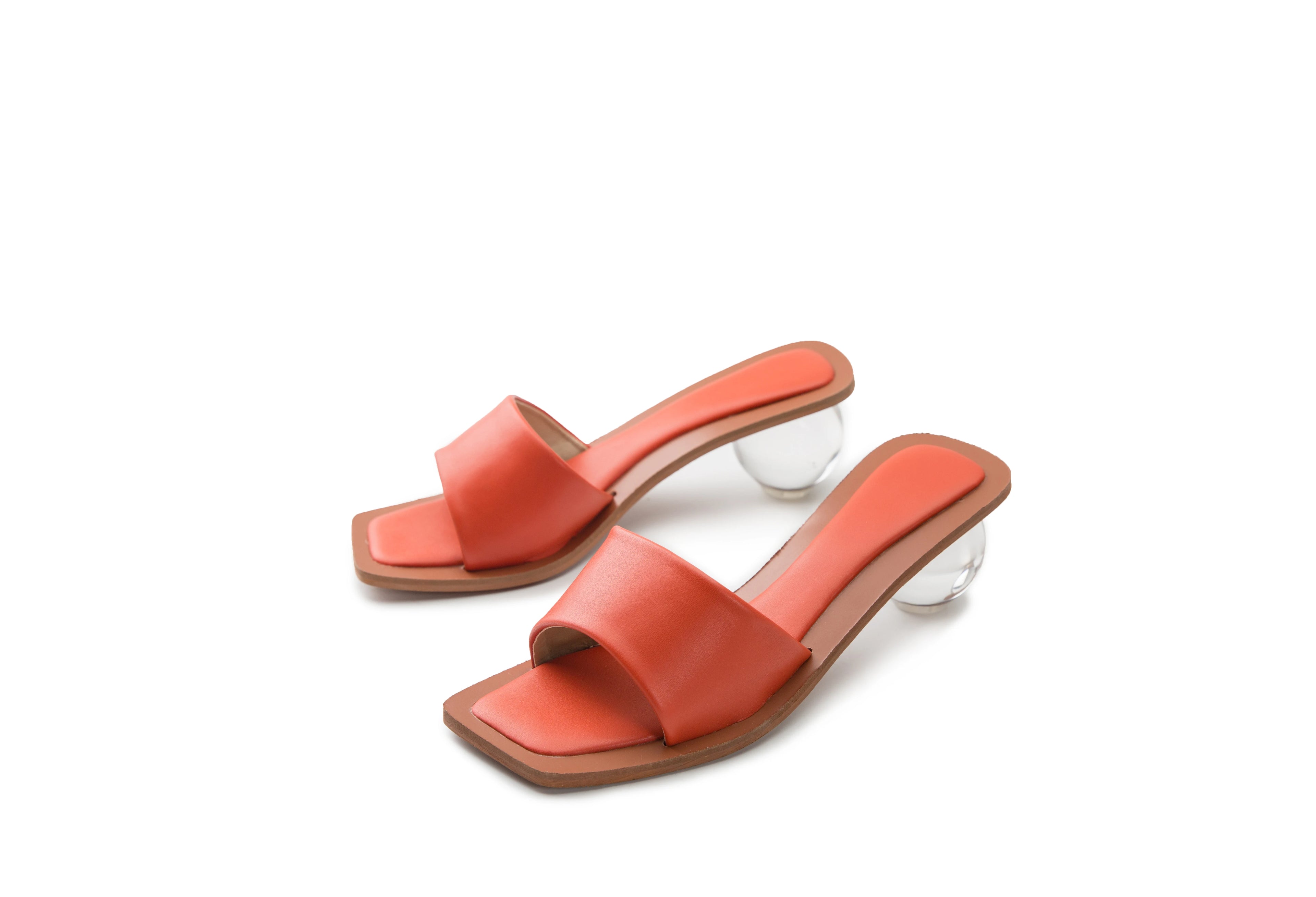 Crystal Sandalen – Peep-Toe Slides mit Absatz