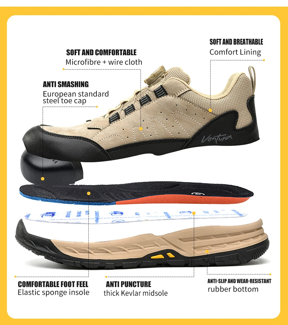 Arbeitsschuhe – Wildleder Sneaker mit Stahlkappe