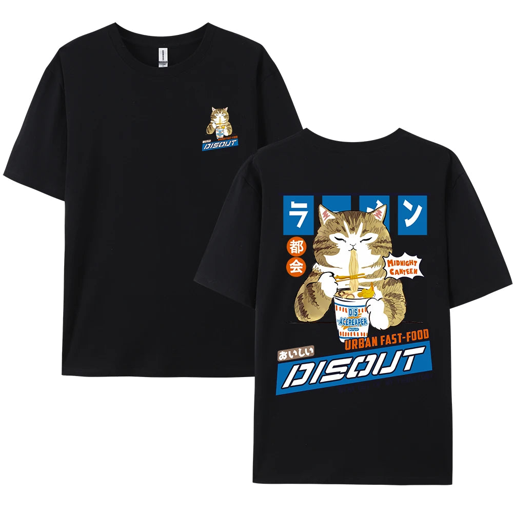Oversize T-Shirt – Harajuku Cat Print | Japan Style