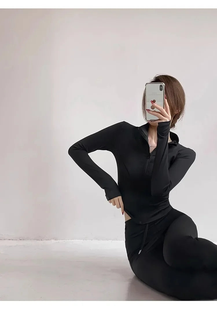 Damen Fitness Jacke mit Reißverschluss
