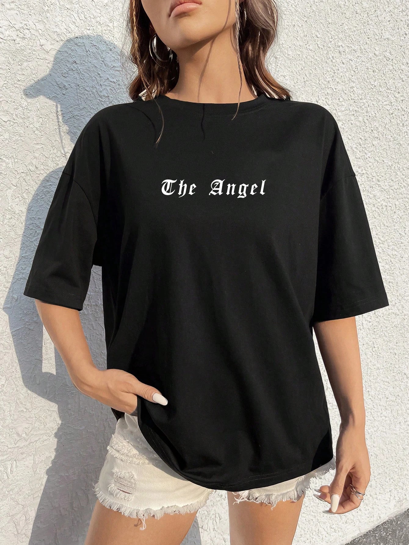 Damen Oversize T-Shirt – Dark Angel Wing