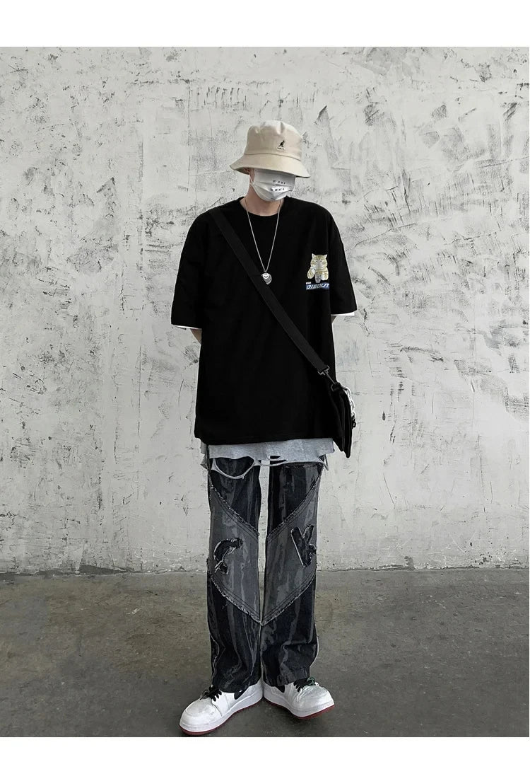 Oversize T-Shirt – Harajuku Cat Print | Japan Style