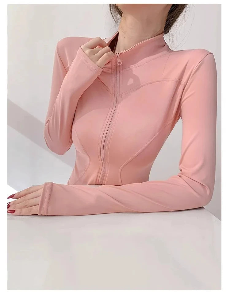 Damen Fitness Jacke mit Reißverschluss
