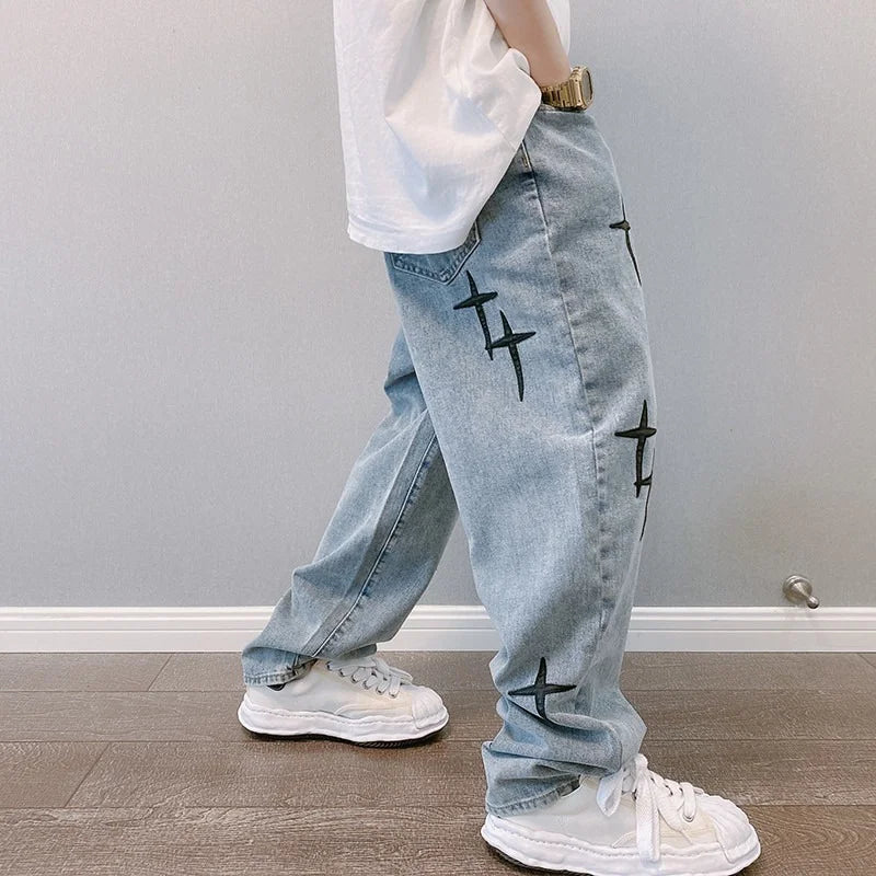 Herren Wide Leg Baggy Jeans