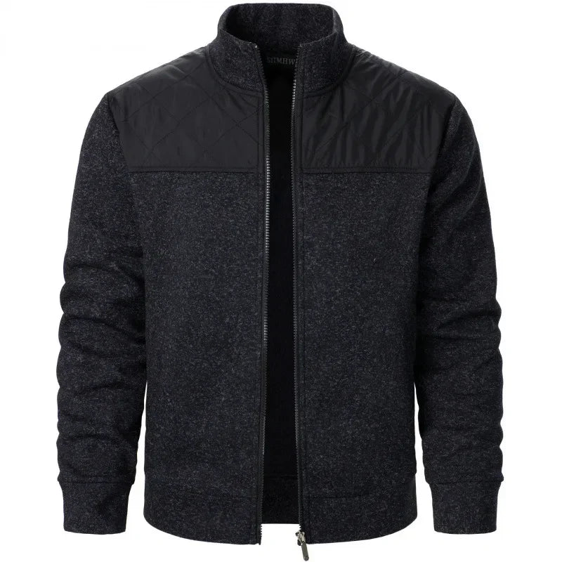 Herren Zip Jacket – Patchwork Sweatshirt