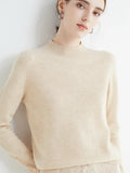 Damen Pullover Mock Neck – Strick Basic