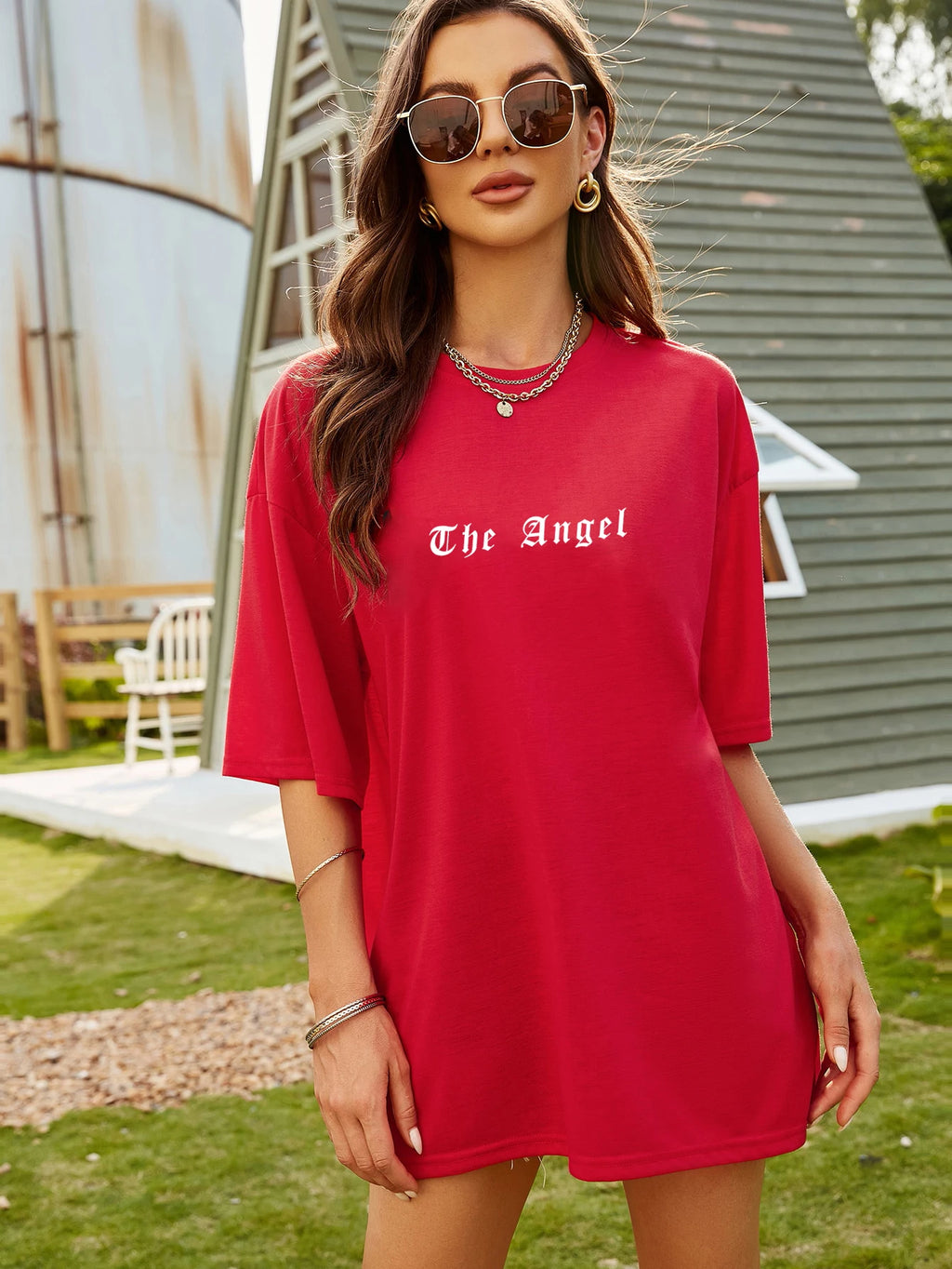 Damen Oversize T-Shirt – Dark Angel Wing