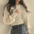 Damen Vintage Strickpullover – Harajuku Lantern Sleeve