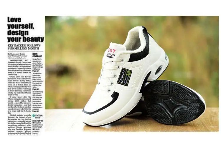 Trend Sportschuhe – Schnürsneaker mit dicker Sohle rutschfest