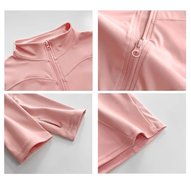 Damen Fitness Jacke mit Reißverschluss