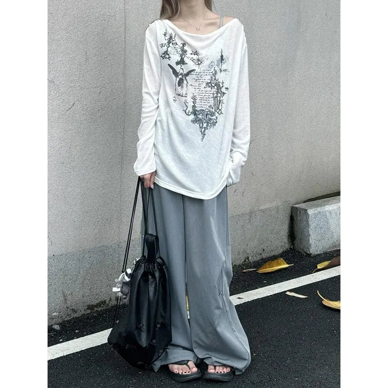 Damen Oversize Langarm Shirt