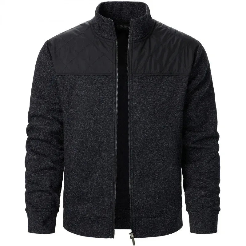 Herren Zip Jacket – Patchwork Sweatshirt
