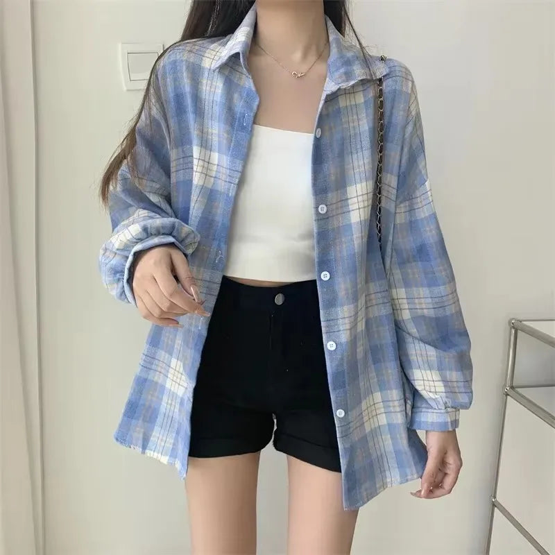 Damen Karohemd – Vintage Preppy Style