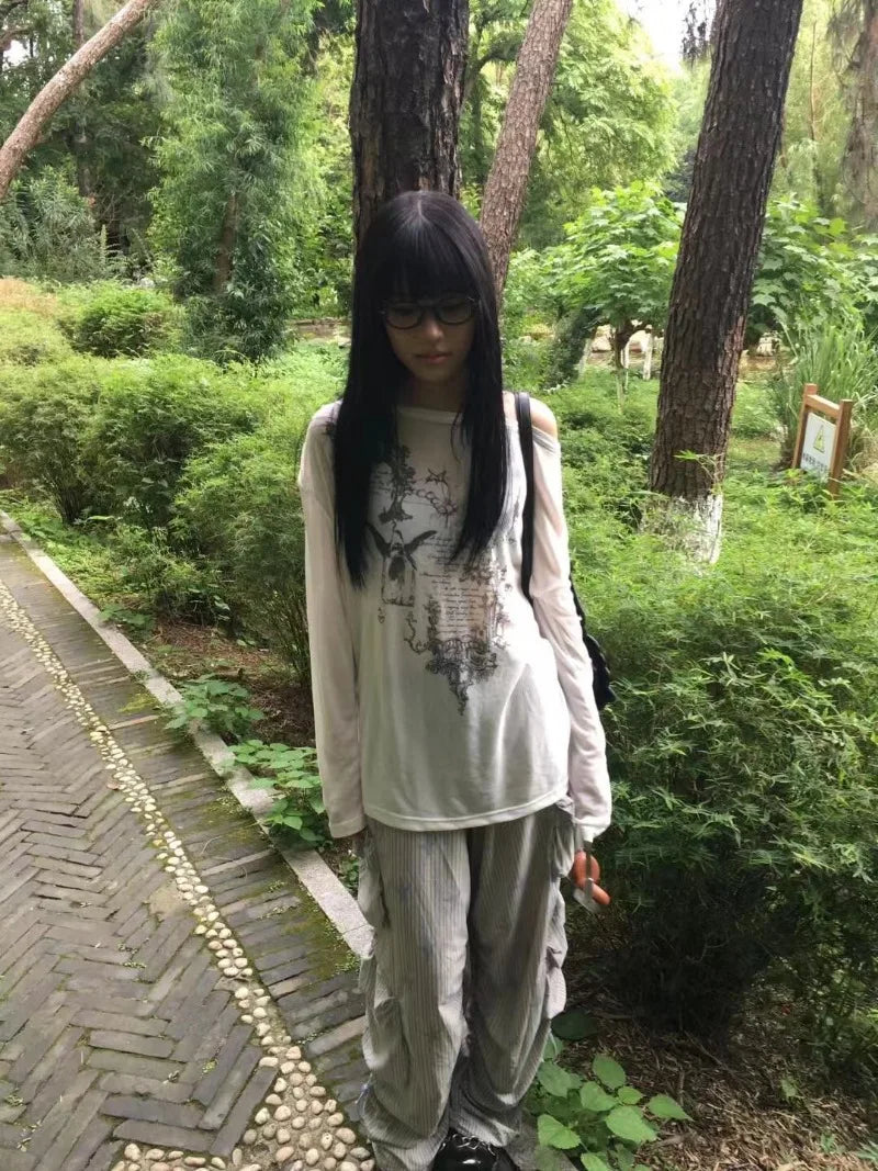 Damen Oversize Langarm Shirt