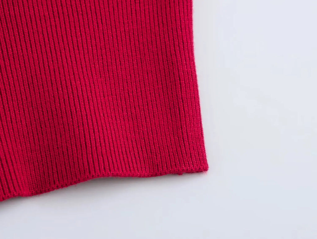 Damen Cropped Knit Cardigan – Button Front Sweater