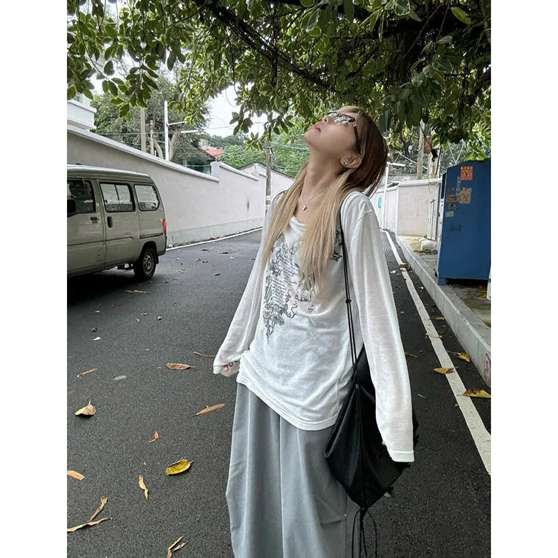 Damen Oversize Langarm Shirt