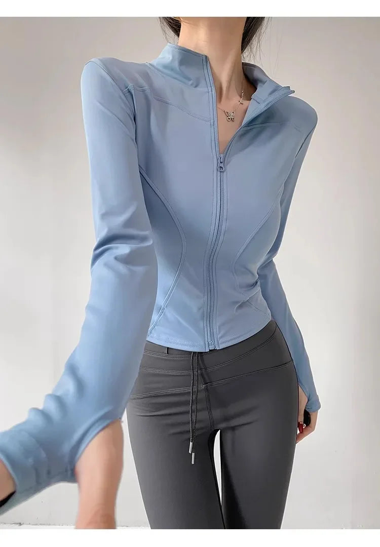 Damen Fitness Jacke mit Reißverschluss