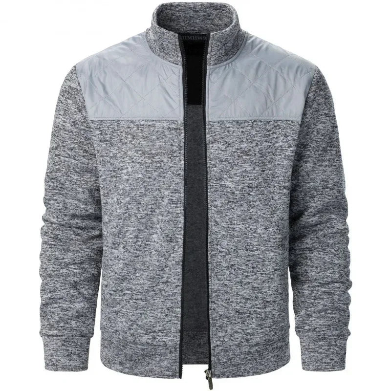 Herren Zip Jacket – Patchwork Sweatshirt
