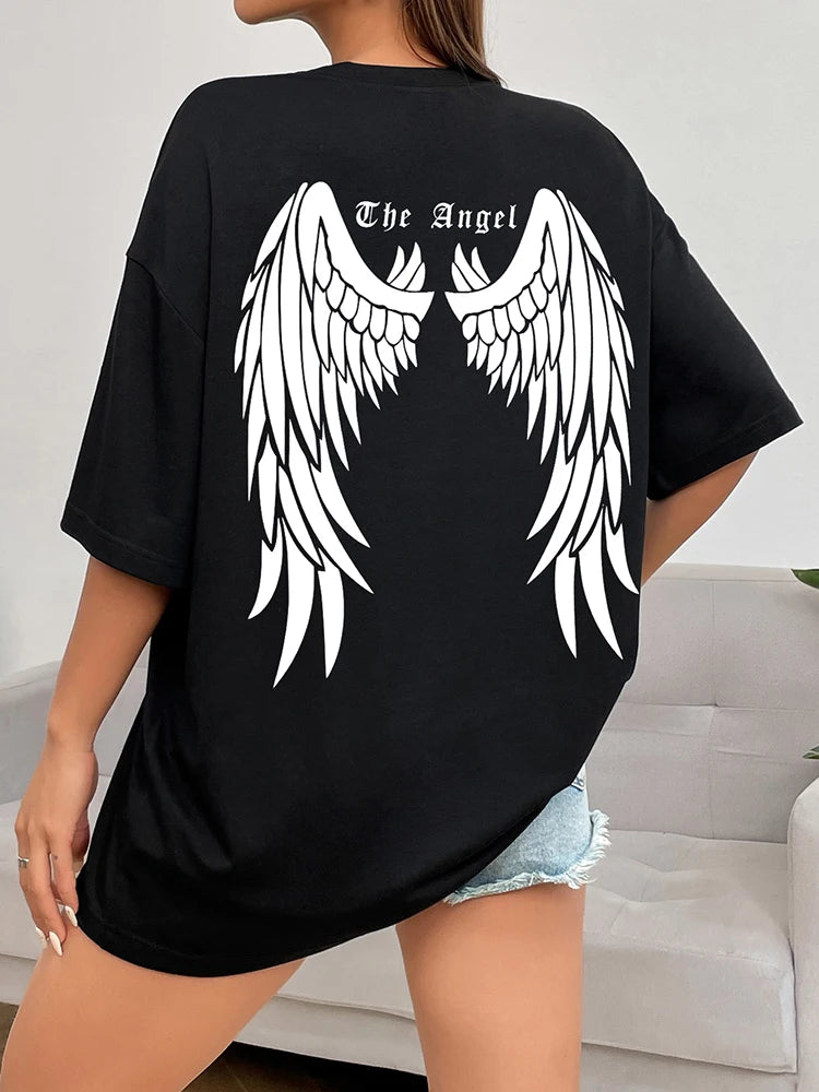 Damen Oversize T-Shirt – Dark Angel Wing