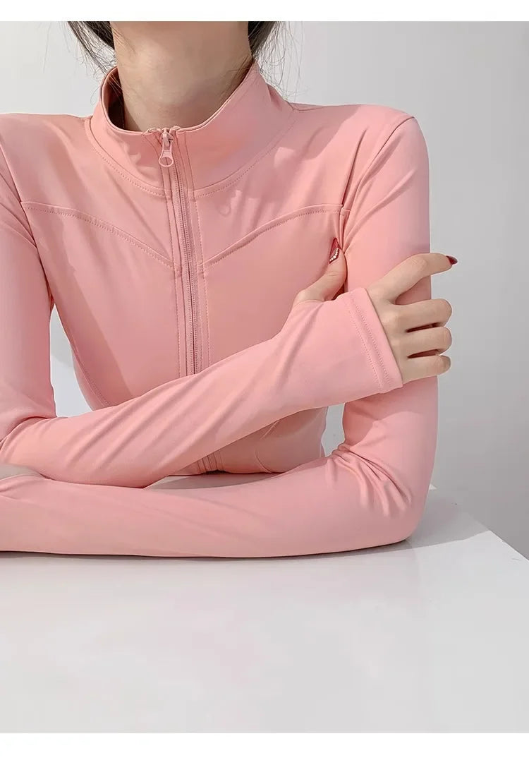 Damen Fitness Jacke mit Reißverschluss