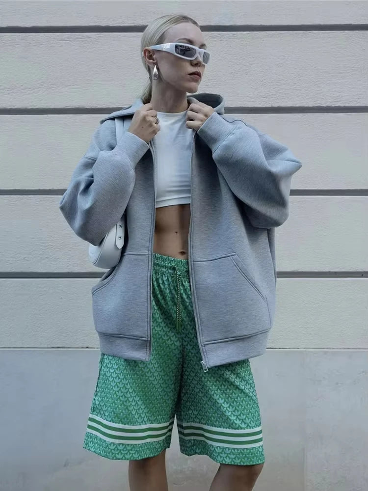 Damen Oversize Hoodie Jacke