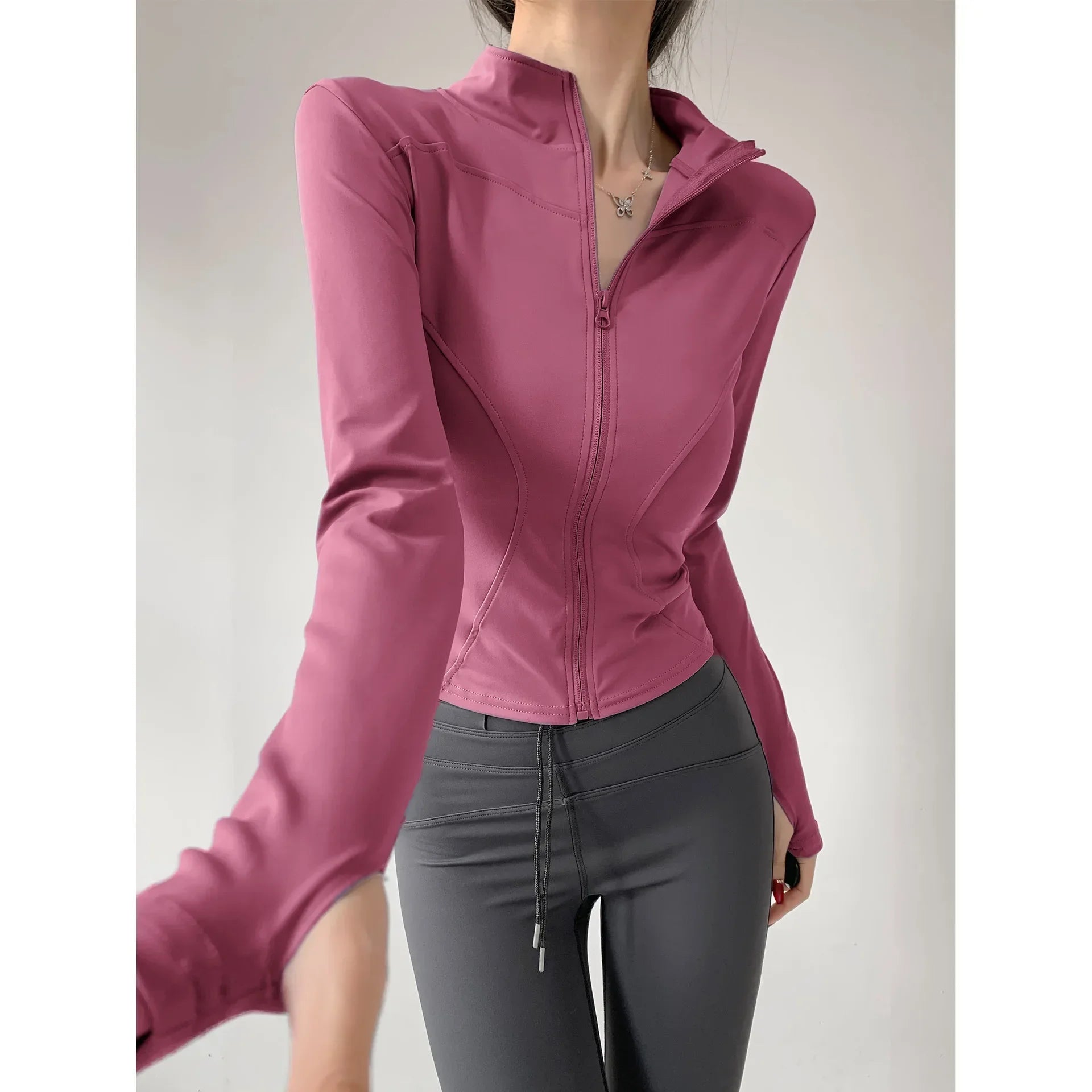 Damen Fitness Jacke mit Reißverschluss
