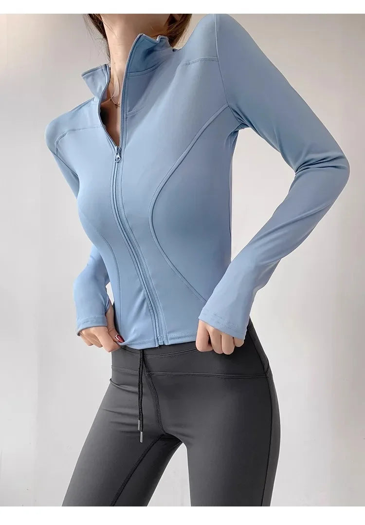 Damen Fitness Jacke mit Reißverschluss