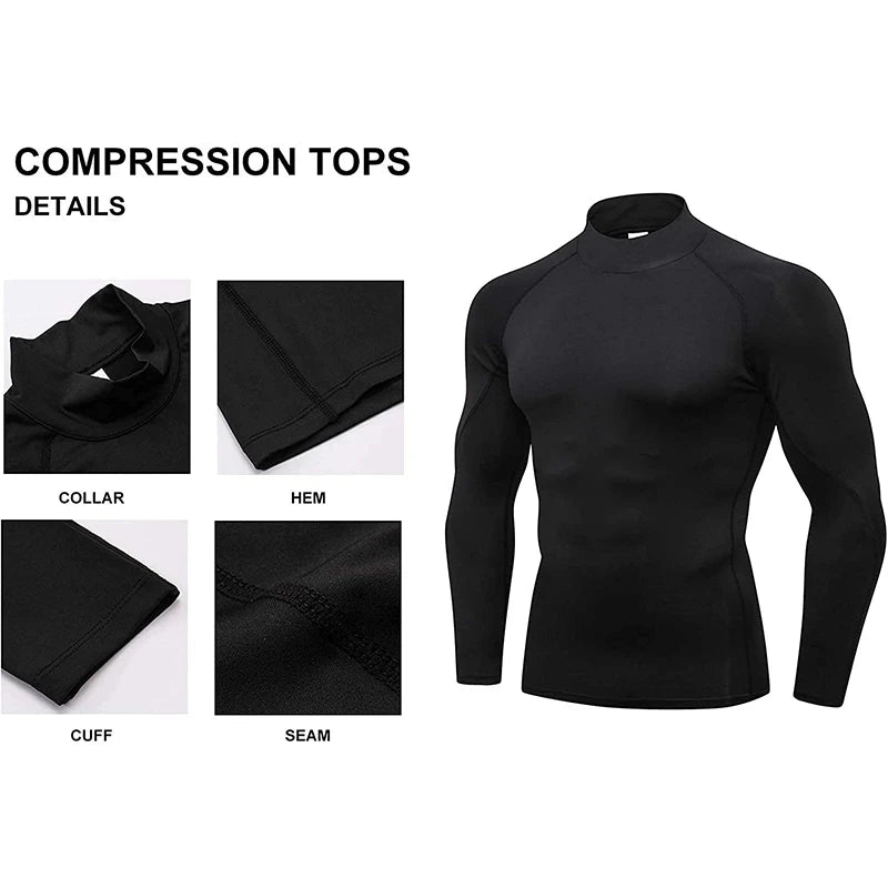 Herren Sport Kompressionsshirt – Langarm Quick Dry