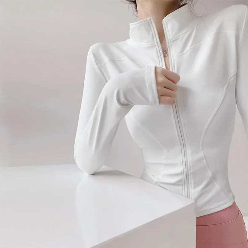 Damen Fitness Jacke mit Reißverschluss