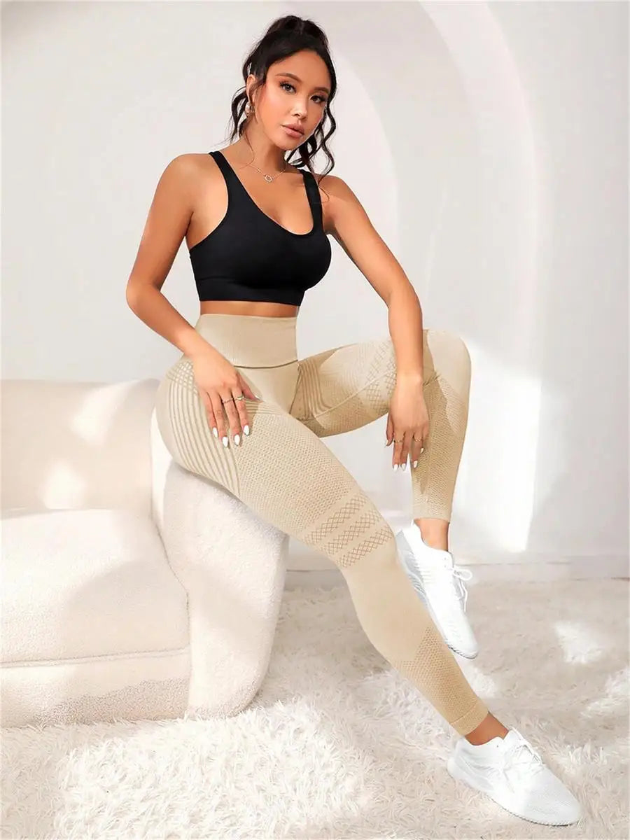 Damen Sport Leggings High Waist – Seamless Hip Lift