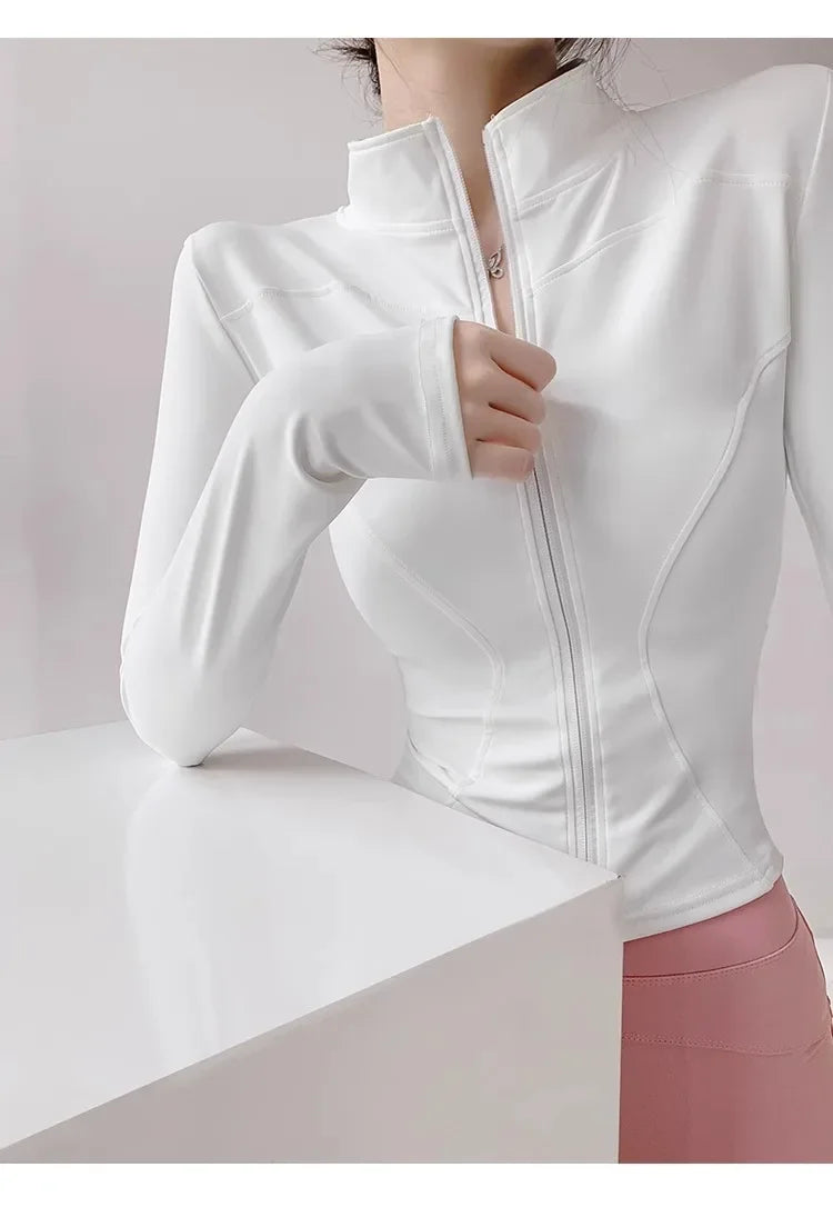 Damen Fitness Jacke mit Reißverschluss