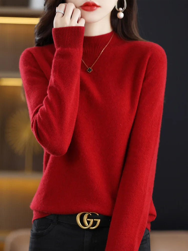 Damen Merino Sweater 100% Wolle