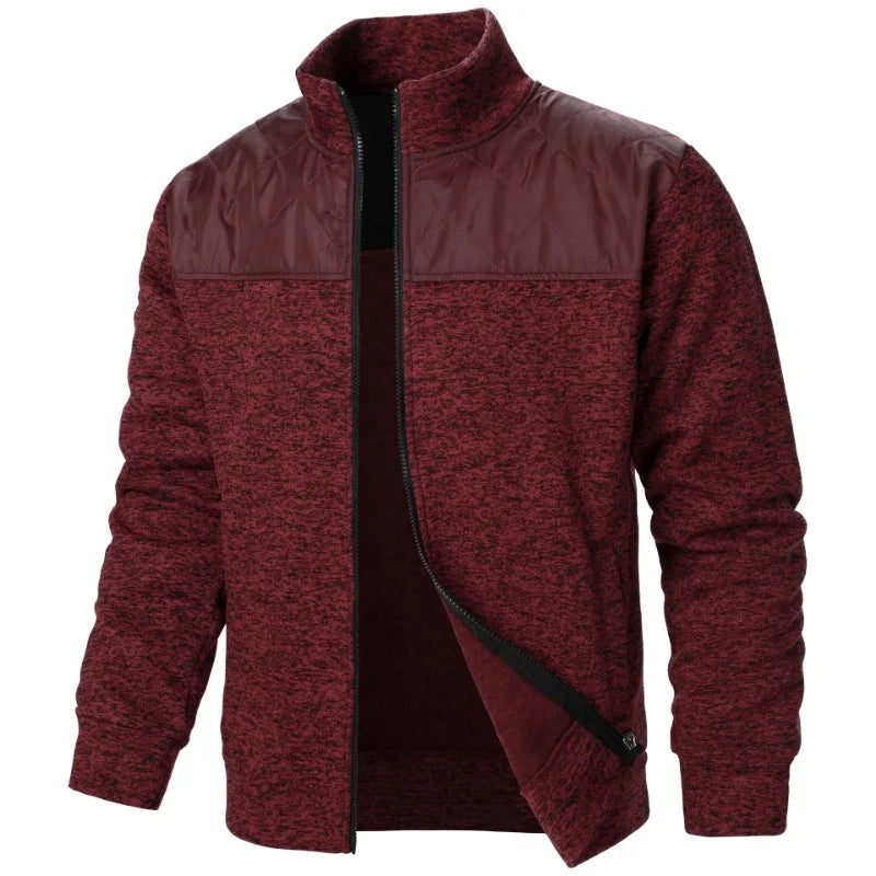 Herren Zip Jacket – Patchwork Sweatshirt