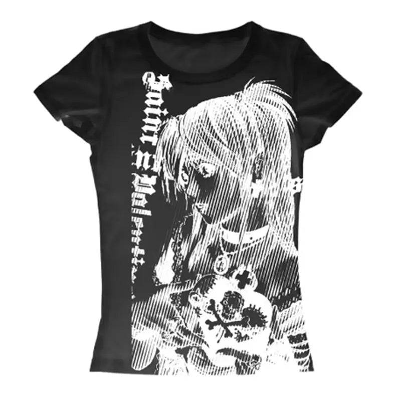 Damen Crop Tee Y2K Style – Anime Streetwear