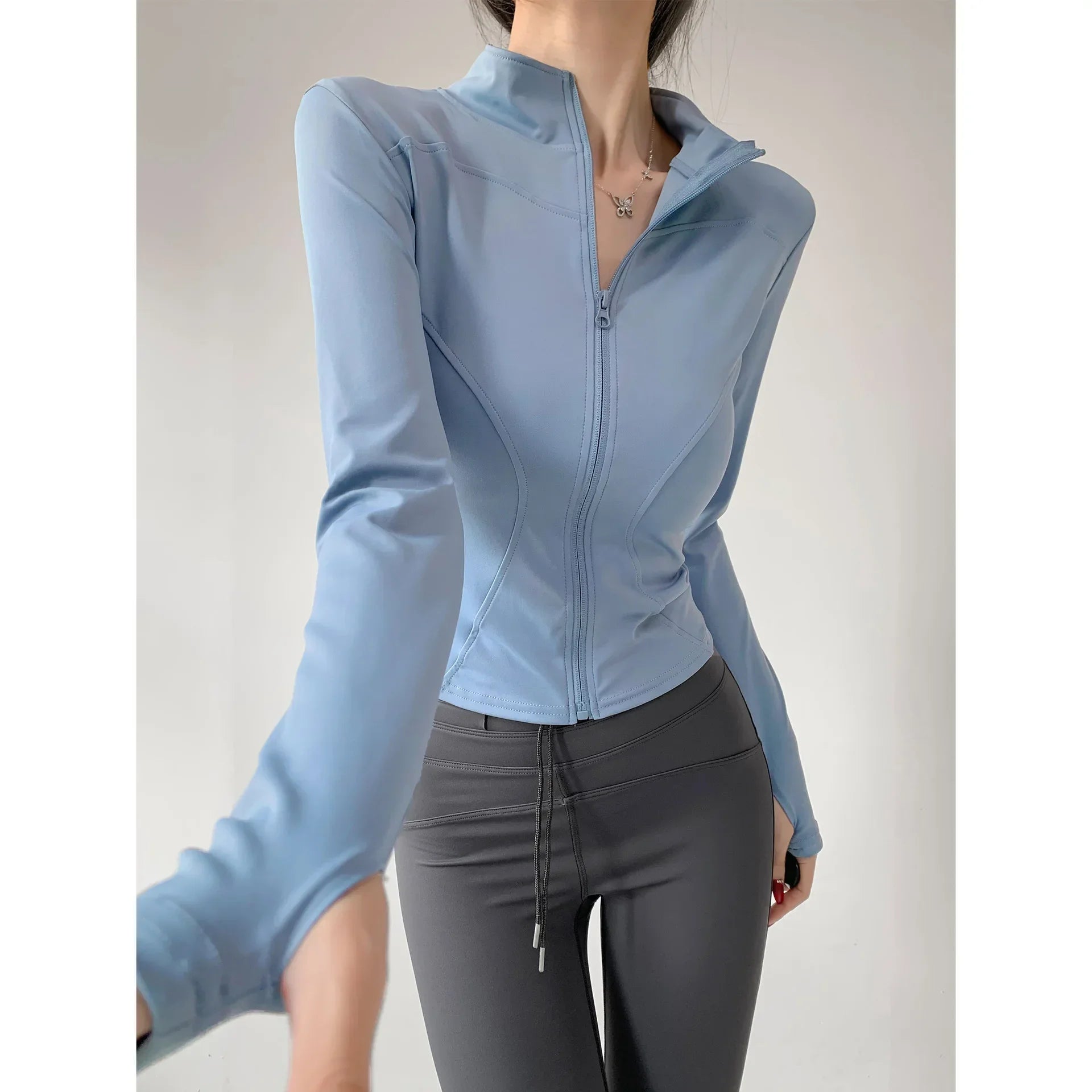 Damen Fitness Jacke mit Reißverschluss
