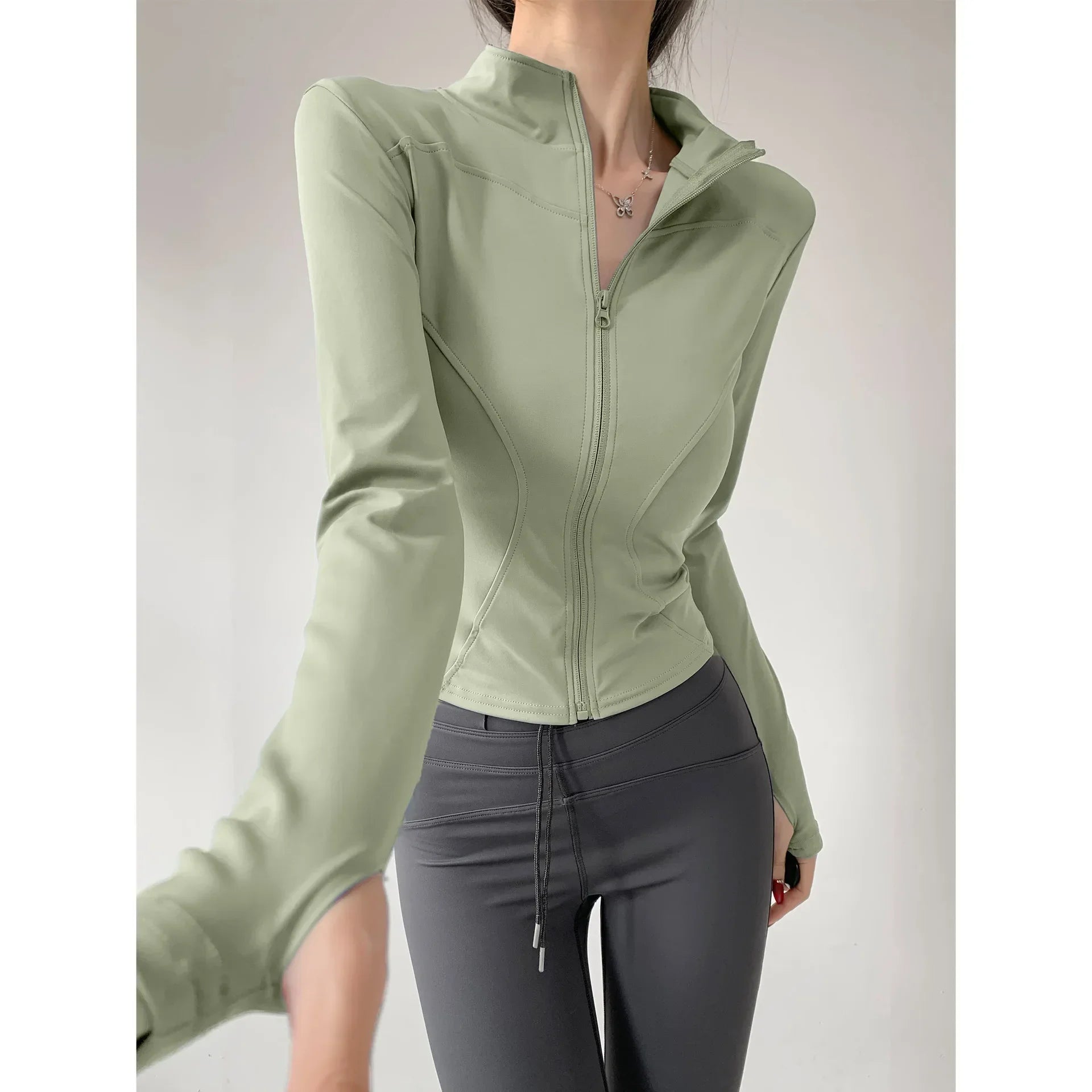 Damen Fitness Jacke mit Reißverschluss