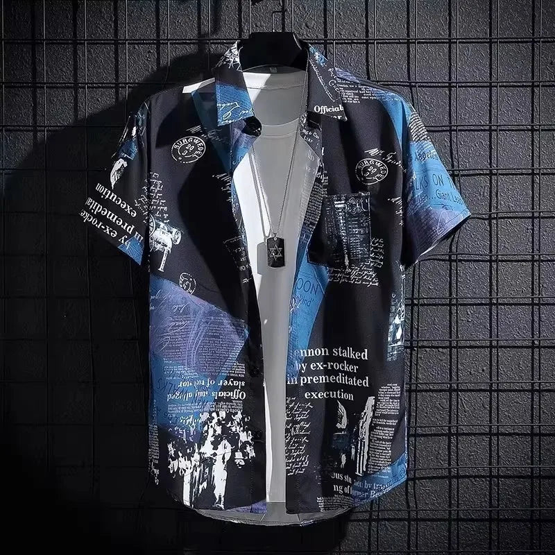 Herren Sommer Kurzarm Hemd – Hong Kong Street Style