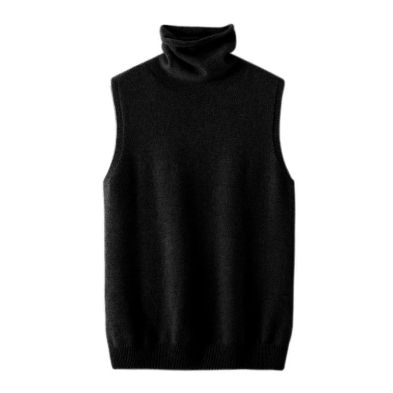 Damen Merino Wool Vest – Turtleneck Knitwear | Ärmelloser Pullover