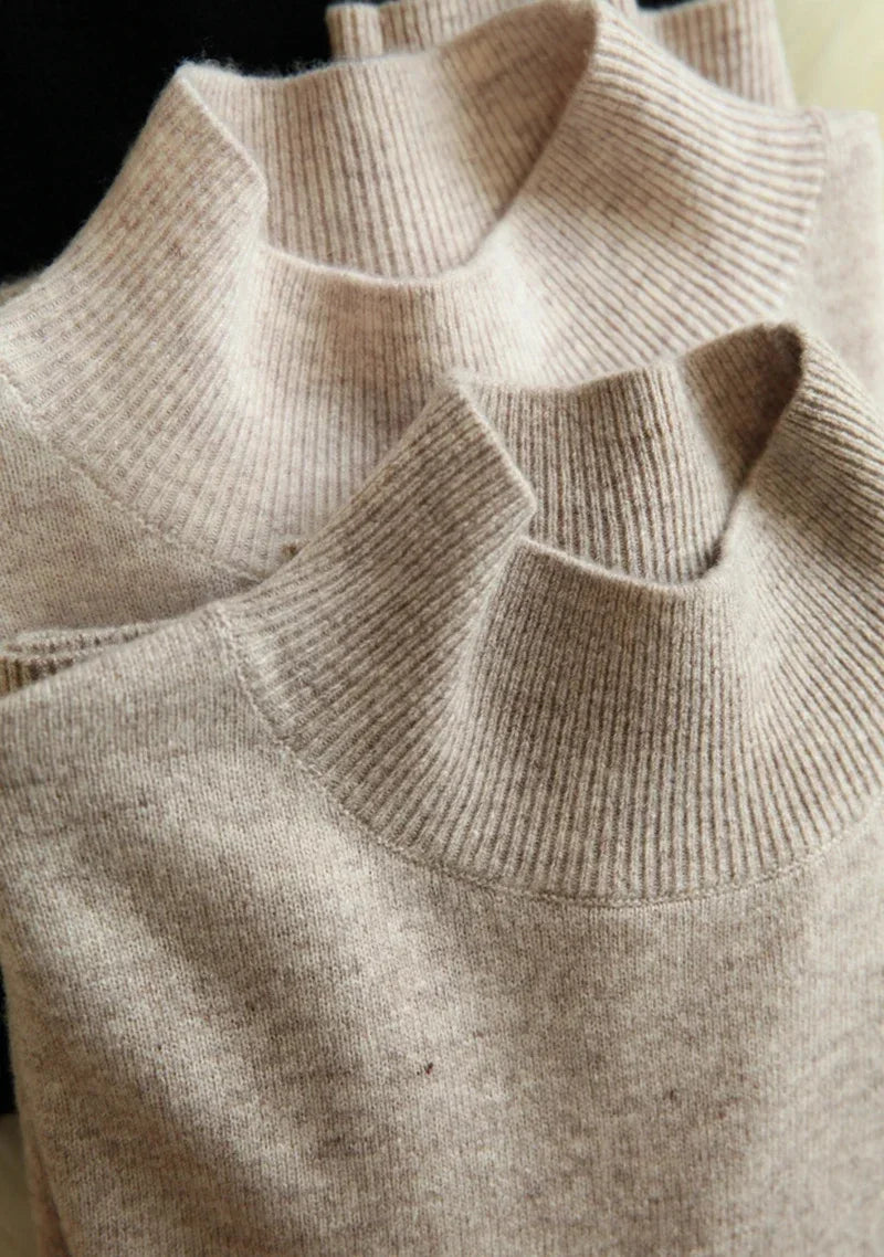 Damen Turtleneck Pullover Slim Fit – Strick Langarm