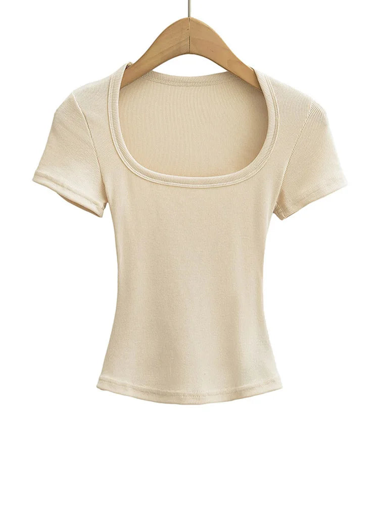 Damen Slim Fit Crop Top