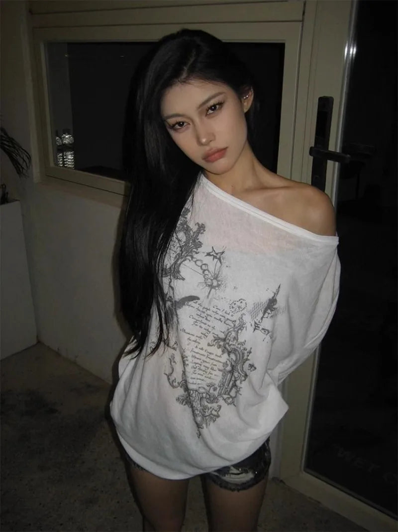 Damen Oversize Langarm Shirt