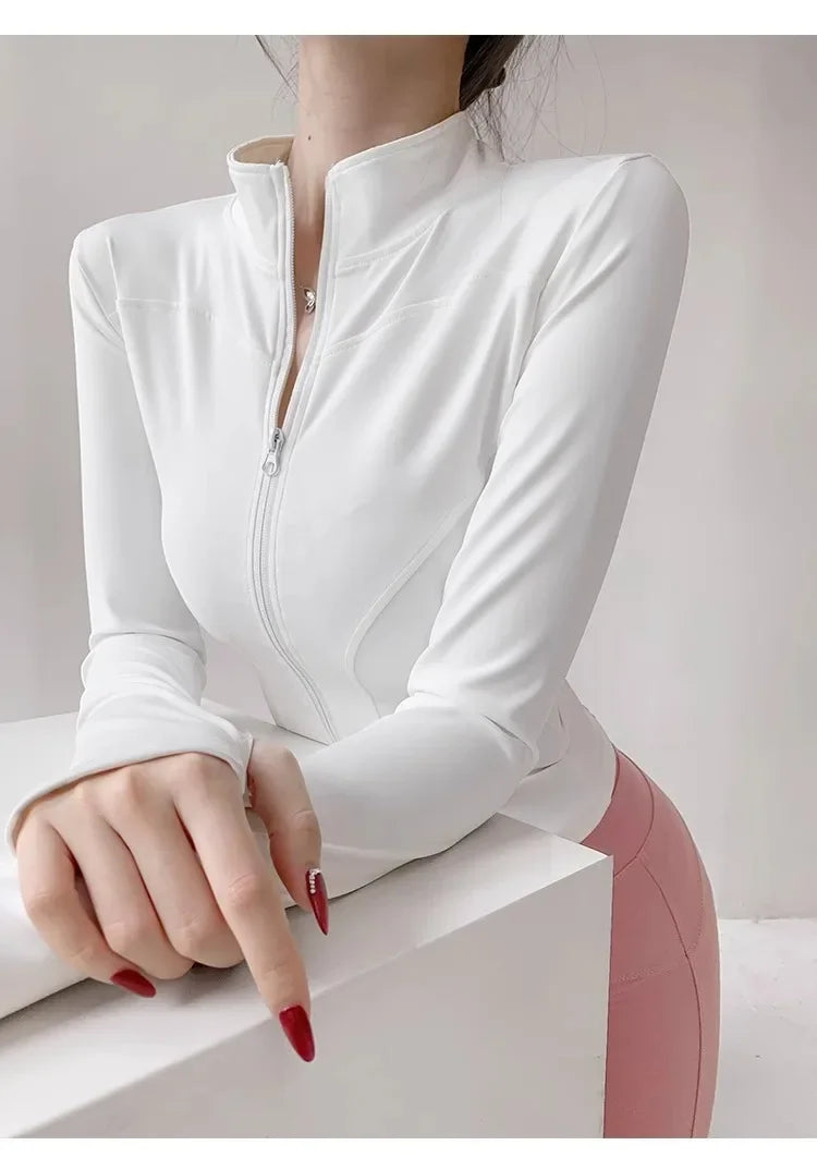 Damen Fitness Jacke mit Reißverschluss