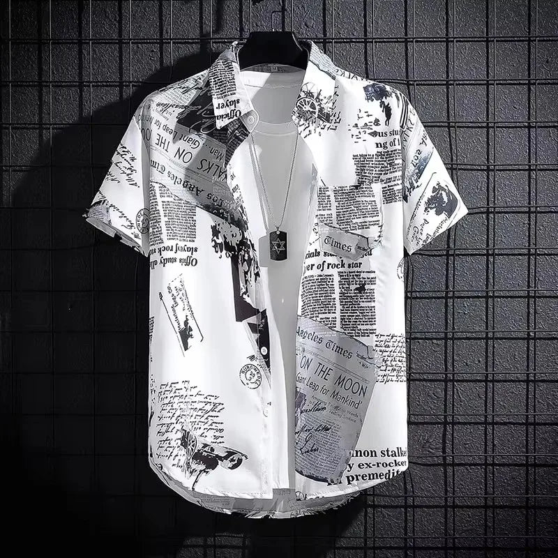 Herren Sommer Kurzarm Hemd – Hong Kong Street Style