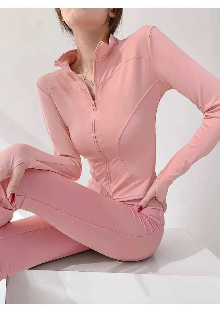 Damen Fitness Jacke mit Reißverschluss