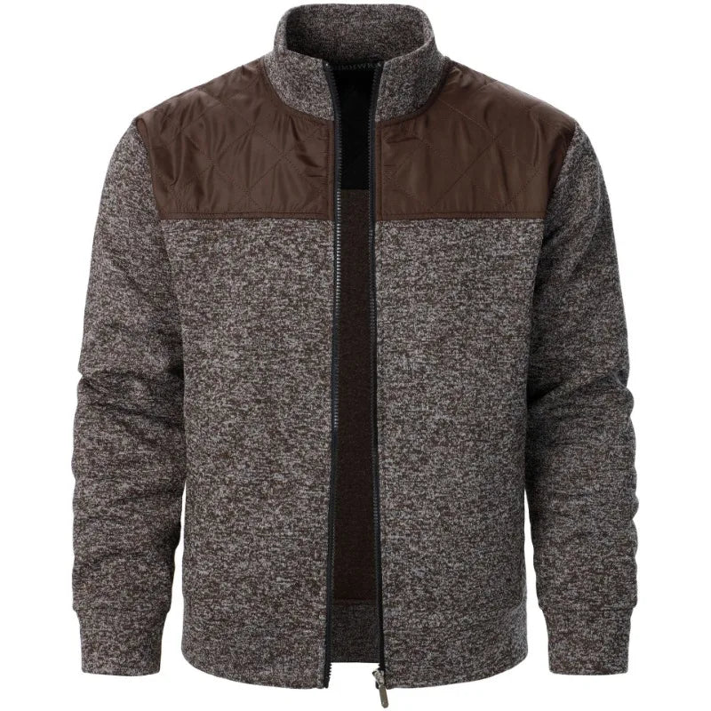 Herren Zip Jacket – Patchwork Sweatshirt