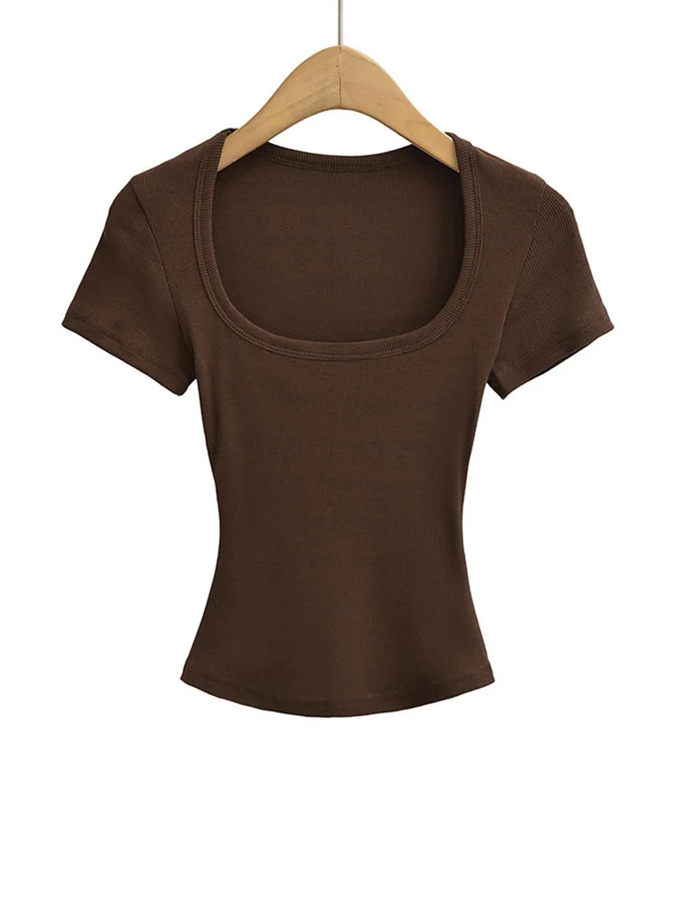 Damen Slim Fit Crop Top