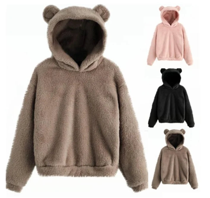Damen Langarm Hoodie – Kaninchenohren Design