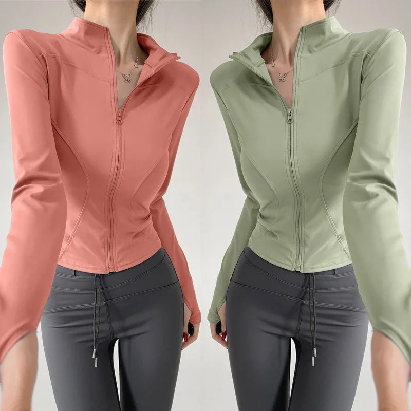 Damen Fitness Jacke mit Reißverschluss